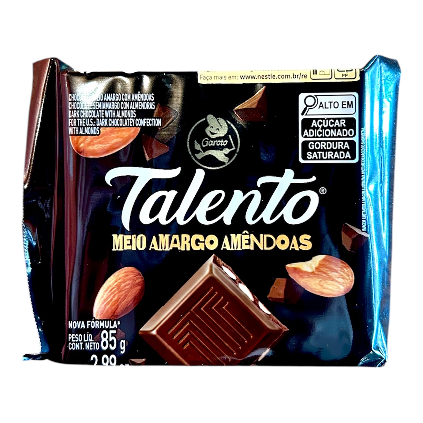 Talento Talento Chocolate Meio Amargo com Amendoas | Dark Chocolate with Almonds