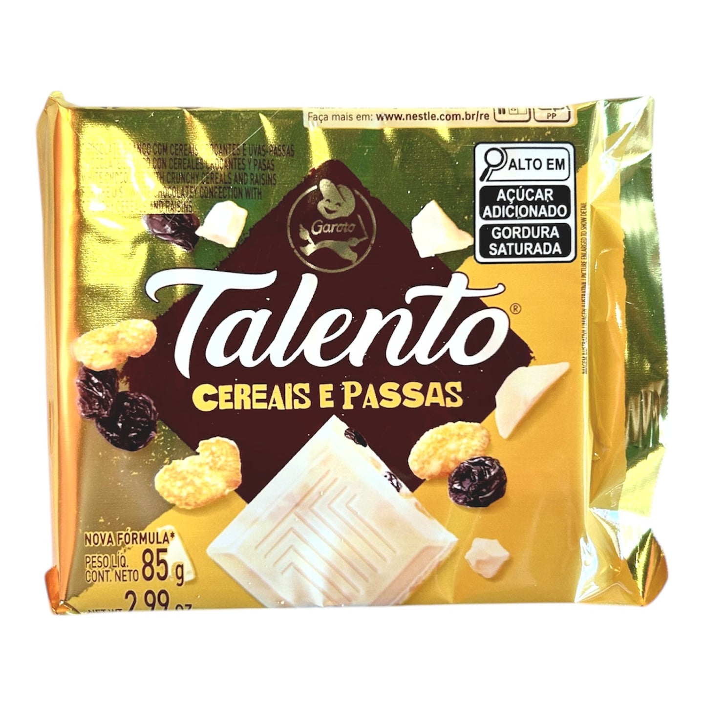 Talento Chocolate with Cereal & Raisins | Chocolate Talento Branco Cereais & Passas