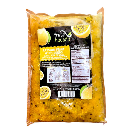 2270g Fresh Bocado Fresh Bocado Passion Fruit Frozen Pulp with seeds| Polpa Congelada de Maracuja com sementes