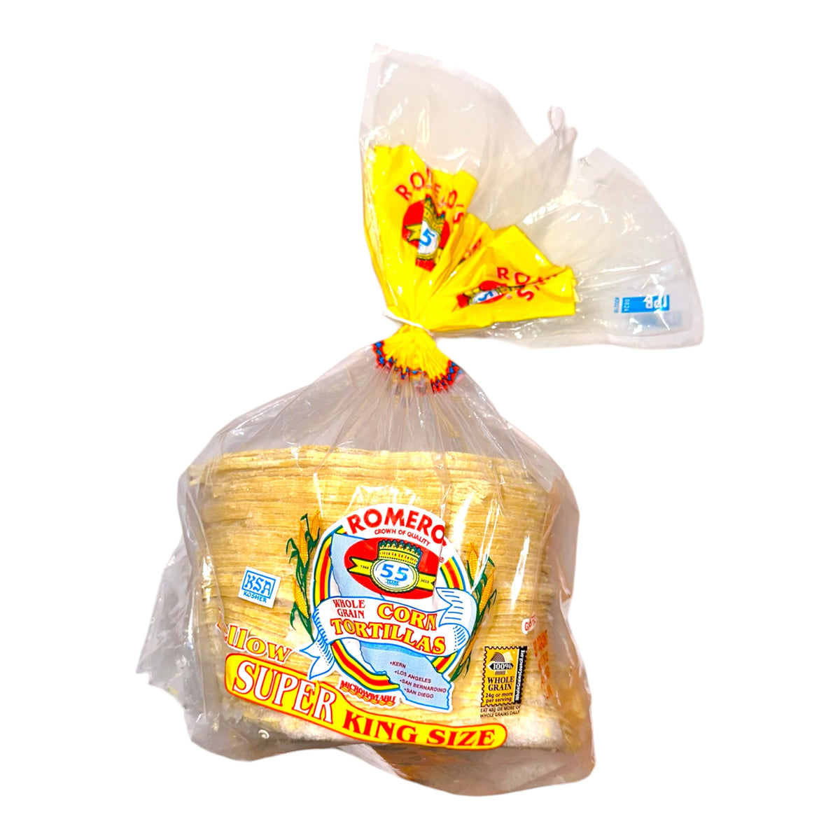 Romero's Whole Grain Corn Tortillas Super King Size 50 count