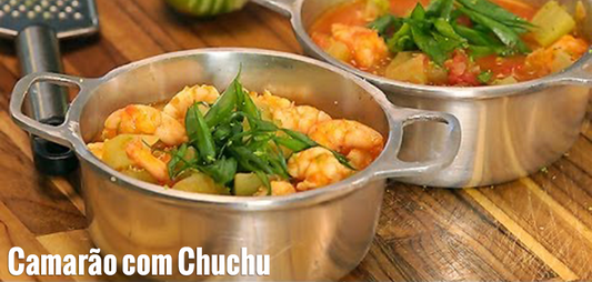 Shrimp with Chaoyte | Camarao com Chuchu