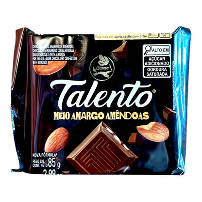 Talento Talento Chocolate Meio Amargo com Amendoas | Dark Chocolate with Almonds