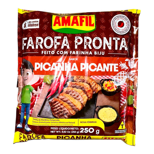 Amafil Cassava flour Spicy Top Sirloin Flavour | Farofa Picanha picante