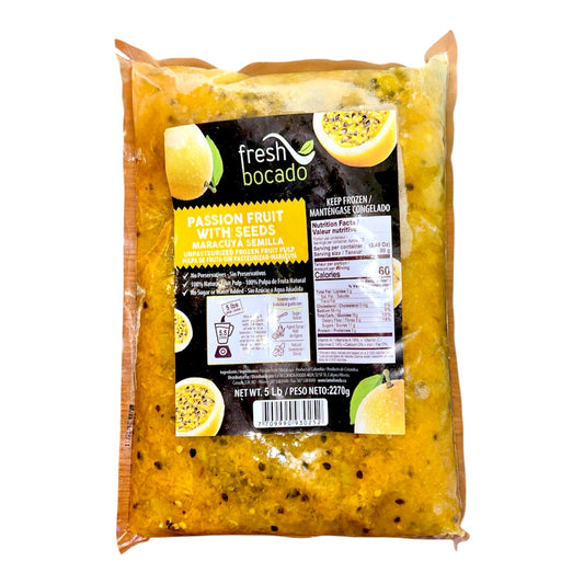 Fresh Bocado Fresh Bocado Passion Fruit Frozen Pulp with seeds| Polpa Congelada de Maracuja com sementes