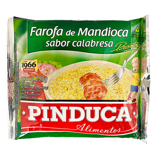 Pinduca Seasoned Cassava Flour Calabresa Flavour | Farofa de Mandioca Pronta Sabor Calabresa Pinduca