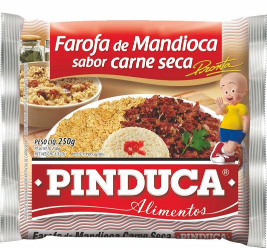 Pinduca Seasoned Cassava Flour Dried Meat Flavour | Farofa de Mandioca Pronta Sabor Carne Seca Pinduca